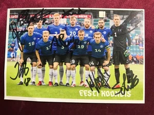 Autogramme NATIONALMANNSCHAFT ESTLAND-EESTI-Multisigned Card-Koondis-AK - Picture 1 of 2