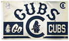 DRAPEAU de luxe CHICAGO CUBS style rétro siècle 3'x5' Cooperstown MLB