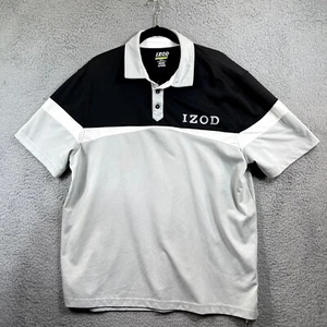 Izod Shirt XL Polo Perform X Cool Fx Mens  XL Gray Black White Short Sleeve Logo - Picture 1 of 13