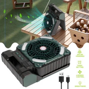Tragbarer Ventilator mit LED-Laterne Tischventilator USB-Akku Campingventilator - Bild 1 von 23