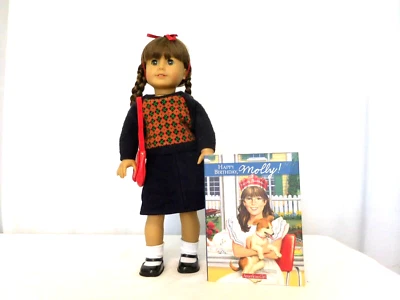 American Girl Molly McIntire Doll Pleasant Company retired n Red Purse n Glass - Image 1 of 4