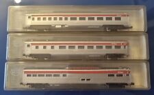 Rake Of 3 Model Power N Gauge CP Rail Streamline Silver Coaches 3036 3046 3056