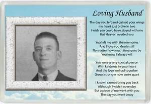 Personalised Photo Husband Memorial Poem Funeral Magnet Keepsake Gift M236 - Picture 1 of 1