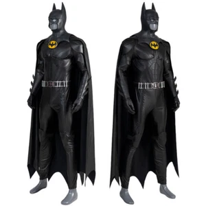 Flash Flashpoint Michael Keaton Version Batman Cosplay Costume Outfit Set Boots - Picture 1 of 28