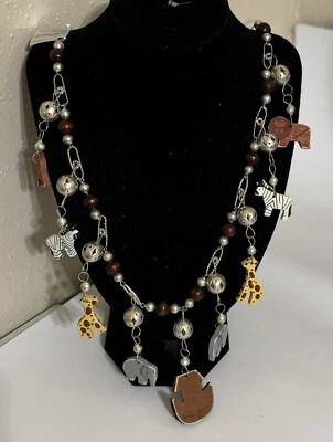 Новый с Ярлыками 1986 Серебряный Arriaga дизайны Ноев ковчег дерева животных длинное ожерелье - Изображение 1 из 4