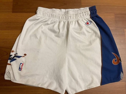 VINTAGE WASHINGTON WIZARDS White BASKETBALL SHORTS CHAMPION NBA Size M Cover