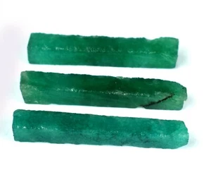 Grüner Smaragd 180 Karat. + Edelsteinscheibe grob natürlich 3 Stck. brasilianisches Set - Bild 1 von 5