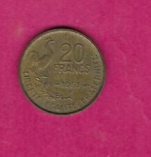 FRANCE FRENCH KM917.2 1951 B VF-VERY FINE-NICE OLD VINTAGE 20 FRANCS COIN