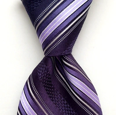 Corbata Hart Schaffner Marx Para Hombre Toda Seda EE. UU. A RAYAS Azul Marino/Multicolor Usada en Excelente Condición Foto 1 de 4