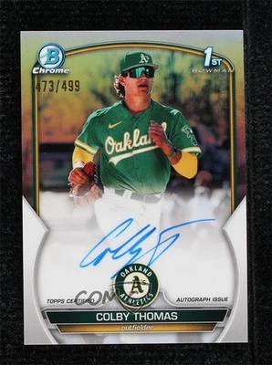 2023 Bowman Chrome Prospect Auto Refractor /499 Colby Thomas #CPA-CT Auto - Image 1 of 2