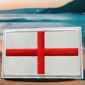 🔥 UK British Flag Embroidered Patch Hook & Loop St. George’s Cross England - Picture 1 of 5