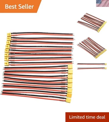 XT30 Connector Set with Silicone Wire: Ideal for Reliable RC Drone Connections - Image 1 of 4