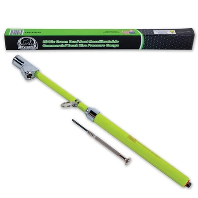 HI-VIZ Green Dual Foot Truck Tire Pressure Gauge, Recalibratable - Image 1 of 4