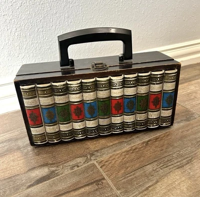 Vintage 1970 Lady London Wood Book Purse - Image 1 of 4