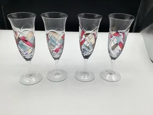 Juego de 4 copas de vino de champán Milano Luminiscence sopladas a mano - Imagen 1 de 14