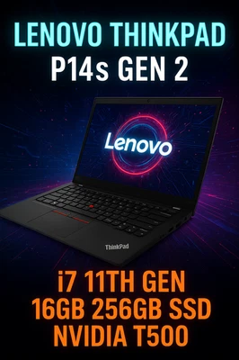 Lenovo P14s Gen 2 ThinkPad i7 11th Gen Quad Core 16GB RAM 256GB SSD NVIDIA T500 - Image 1 of 3