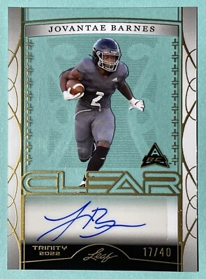 2022 Leaf Trinity - Clear Auto #CA-JB1 Jovantae Barnes /40 Rookie - Image 1 of 2
