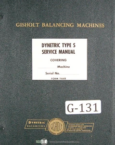 Gisholt Type S, Dynetric Balancing Machine, Operators Parts Manual 1952 - Bild 1 von 4