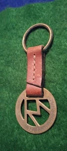 Vintage 1970's The Marlboro Brand Brass & Leather Keychain - Picture 1 of 3