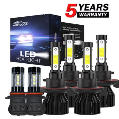 For 2017-2019 Ford F250 F350 Combo LED Headlight High&Low Beam + Fog Light Bulbs - Image 1 of 4