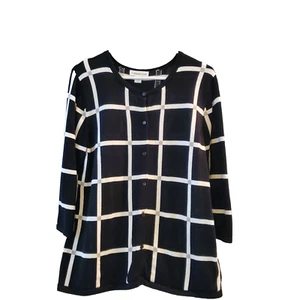 Coldwater Creek 3/4 Sleeve Striped Button Up Cardigan Sweater Women's Size XL - Picture 1 of 8