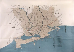 With booklet - Map of Bizen Province - Okayama - Genroku era (1689-1704) - Picture 1 of 4