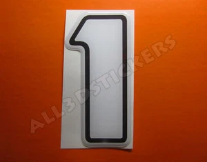 Adesivi Resinati Numero 1 Uno 3D Colore Bianco Dimensione 100mm - Imagen 1 de 1