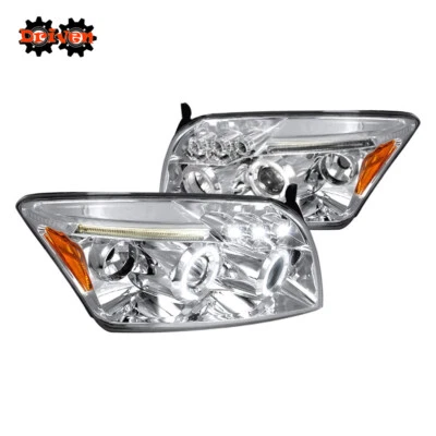 Dodge Caliber 2007-2012 doble halo proyector LED DRL lente transparente casa cromada Foto 1 de 4