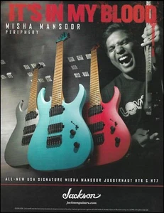 Periphery Misha Mansoor Signature Jackson Juggernaut HT6 HT7 guitar ad print - Picture 1 of 3