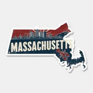 Calcomanía de vinilo impresa del estado de Massachusetts EE. UU. MA Estados Unidos ventana de coche - Imagen 1 de 1