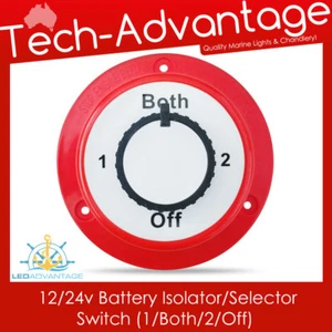 12~24V BOAT/CARAVAN DUAL BATTERY ISOLATOR SWITCH (BATT 1/BATT 2/OFF) - Picture 1 of 3