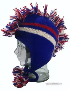 Beanie 100% Wool Knit Mohawk Hat Flyhat Polyfleece Lined Adult Unisex One Size - Picture 1 of 10