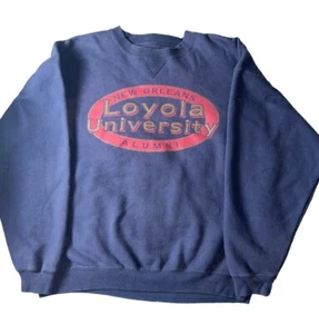 Vintage 90er Loyola University Alumni Sweatshirt Rundhalsausschnitt Grafik Herren Größe Large - Bild 1 von 10