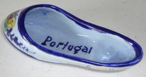 PORTUGAL REISE SOUVENIR HANDBEMALTE KERAMIK SCHUHROLLE VINTAGE SLIPPER DEKOR - Bild 1 von 6