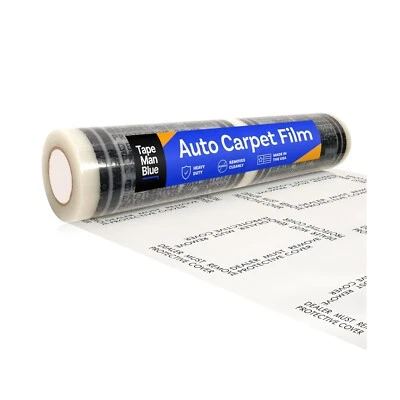 TAPEMANBLUE Auto Carpet Film, 24” Roll with 21” Perforation, 4 Mils Thick, Deale