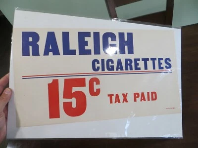 CIGARRILLOS RALEIGH 15 CENTAVOS IMPUESTOS PAGADOS PAPEL TABACO PUBLICIDAD SEÑAL TEMPRANA Foto 1 de 4