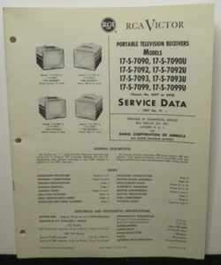 RCA VICTOR TELEVISION SERVICE DATA 1957 T1 17-S-7090 7092 5377 5378 26 PAGES - Picture 1 of 1