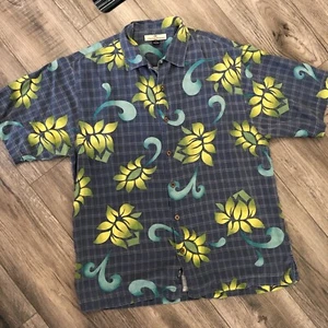 Vintage Tommy Bahama Shirt Size M Relax Tropical Floral Pattern 100% Silk - Picture 1 of 7