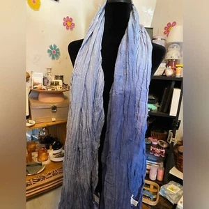 Michael By Michael Kors Blue Ombré Cotton Wrap Scarf Boho Style - Picture 1 of 4