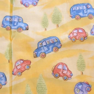 Cars Fabric Benartex Kimiko's Village 2 Yards x 43" Yellow Cotton Childrens - Picture 1 of 20