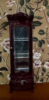 Gabinete de curiosidades de madera espejada ornamentado miniatura para casa de muñecas Bespaq de colección 1:12 Foto 1 de 2