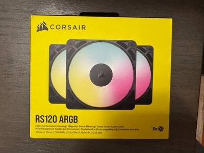 CORSAIR - RS120 ARGB 120mm PWM Fans (3-pack) - Black - Image 1 of 4