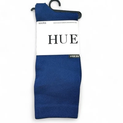 Calcetines de punto plano brillante HUE para mujer azul tinta talla única Foto 1 de 4
