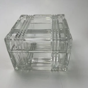 GLEN PLAID Pattern Style Square Lidded Trinket Candy Box Container - Picture 1 of 5