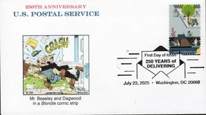 USPS 250th Anniv, Mr. Beaseley, Mailman, Dagwood,250 Years of Delivering, FDC #2 - Picture 1 of 1