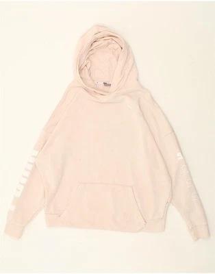 PUMA Womens Graphic Hoodie Jumper UK 14 Medium Pink Cotton AB07 - Image 1 of 4