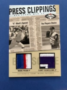 2003 Fleer Box Score "Press Clippings" Dual Patch Prior/Schilling 040/150 - Picture 1 of 2