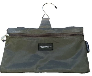 Briggs & Riley Travelware Toiletry Bag Snap On Green Nylon Compact With Hanger - Picture 1 of 6