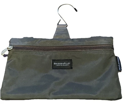 Briggs & Riley Travelware Toiletry Bag Snap On Green Nylon Compact With Hanger - Image 1 of 4