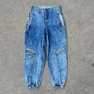 Levi’s Sport acid wash cargo taper ankle elastic waist ankle jeans Kids 12 - Picture 1 of 7